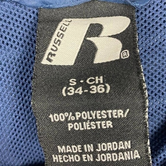 Rusell Windbreaker Mens Jacket Small Blue Camouflage Full Zip Up Lightweight - Picture 9 of 10